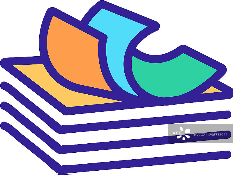 堆叠的纸张图标轮廓图片素材