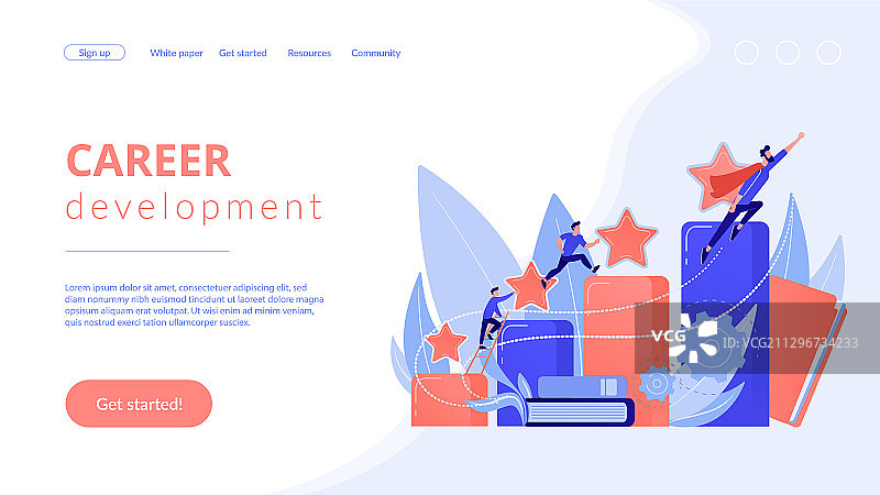 职业发展概念着陆页图片素材