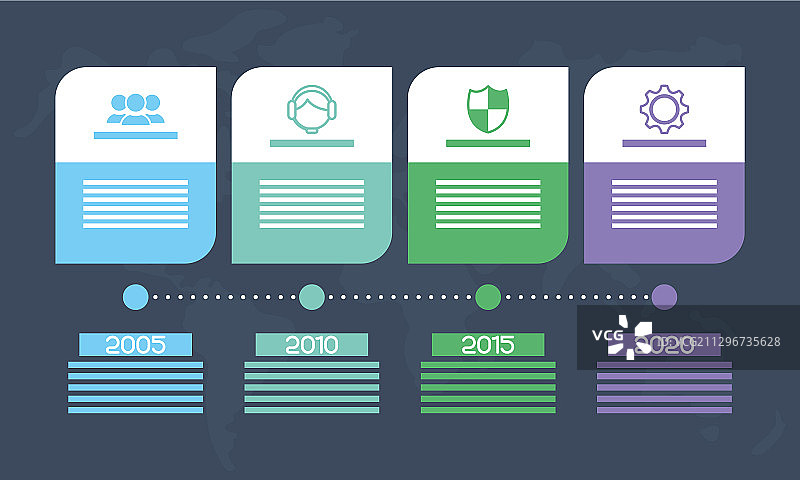 商务方块时间轴信息图图片素材