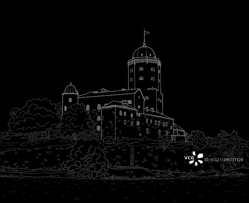 绘制中世纪城堡图片素材