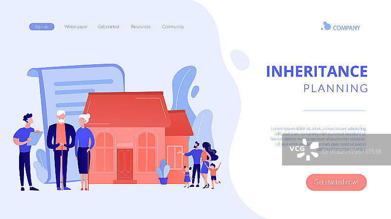 退休产业规划概念落地页图片素材