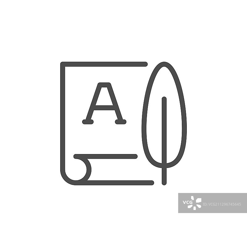 诗歌线条轮廓图标和创意概念图片素材