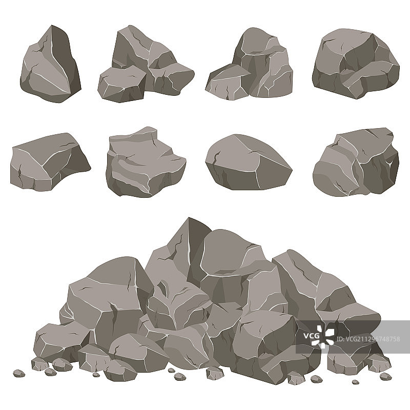 卡通岩石石块图片素材