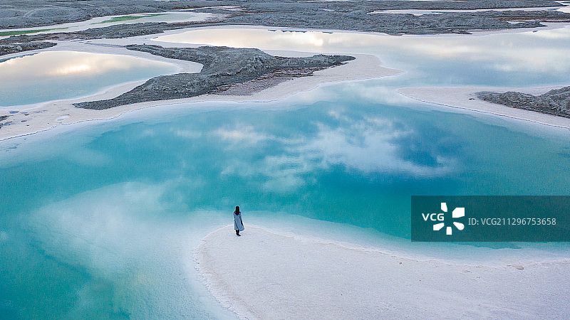 大柴旦翡翠湖图片素材