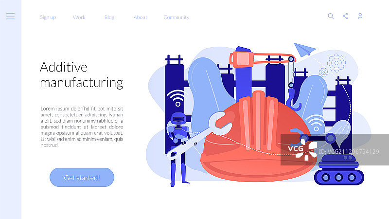 机器人技术结构概念落地页图片素材
