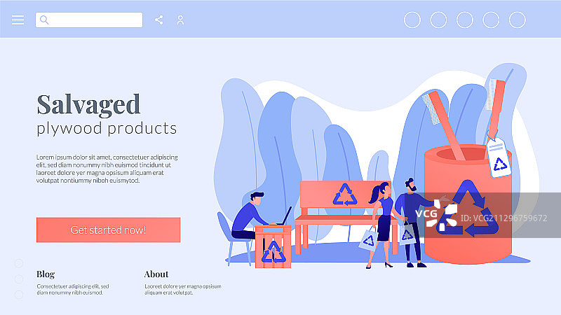 无废木制品概念落地页图片素材
