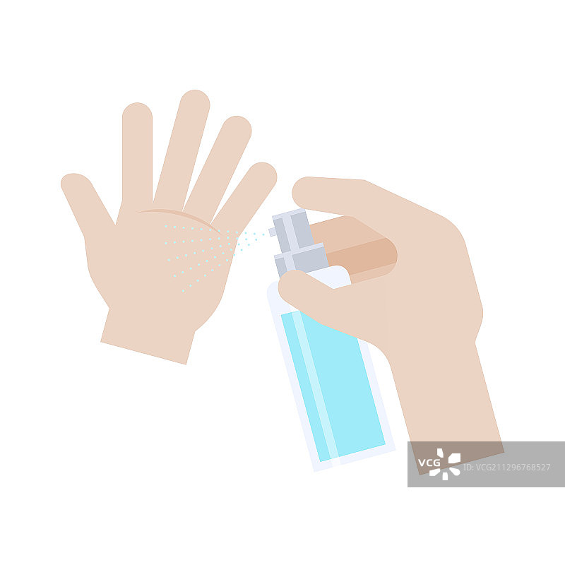 用喷雾瓶洗手图片素材