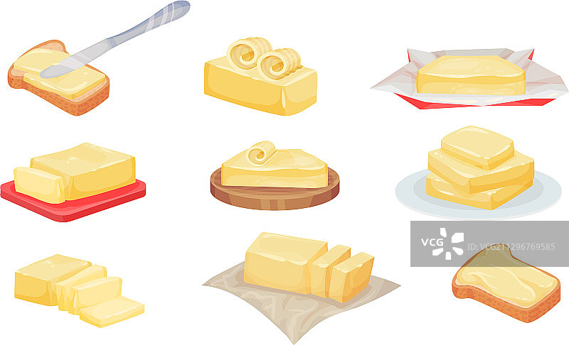 放在砧板上的黄油片和卷图片素材