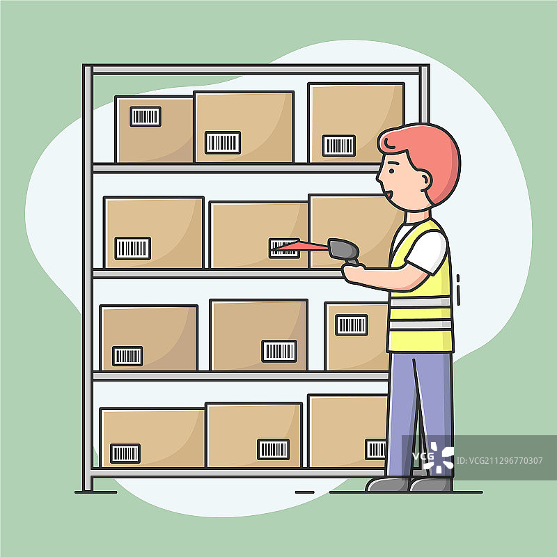 仓库概念：快乐的工人图片素材