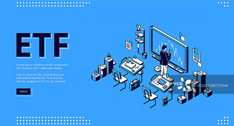 2.5D交易所交易基金着陆页图片素材