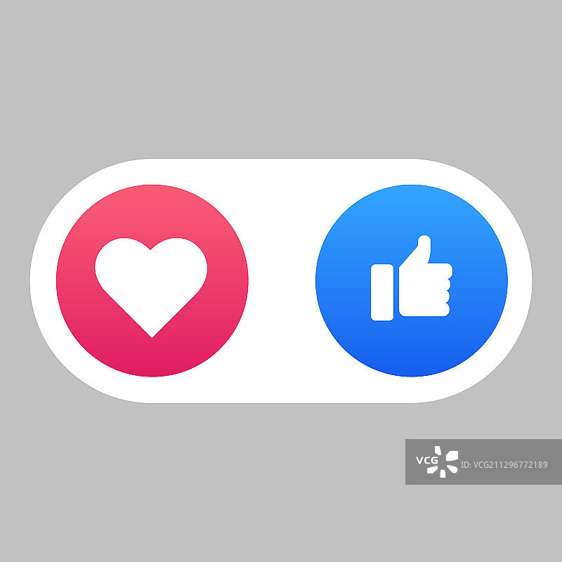 社交媒体点赞和红心图标图片素材