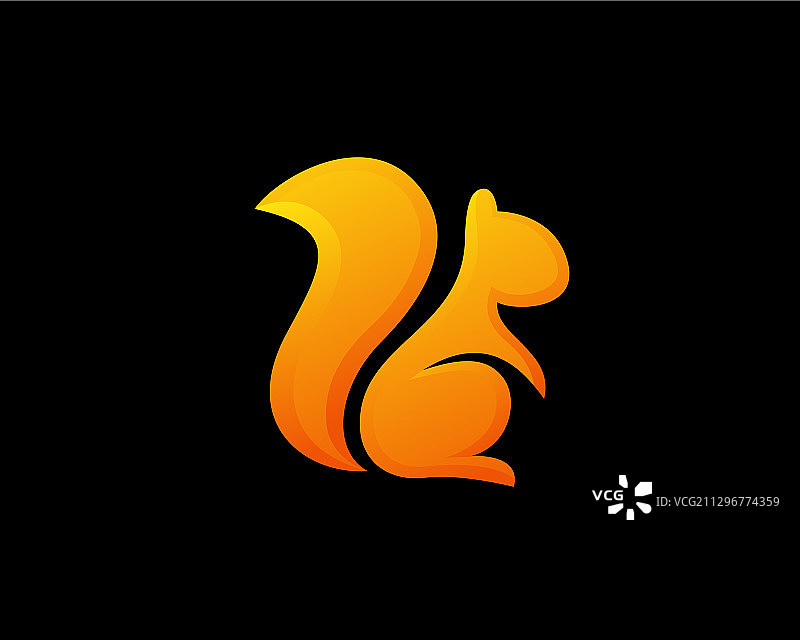 简约优雅站立的松鼠logo设计图片素材