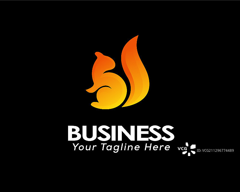 简易站立松鼠回头看Logo设计图片素材