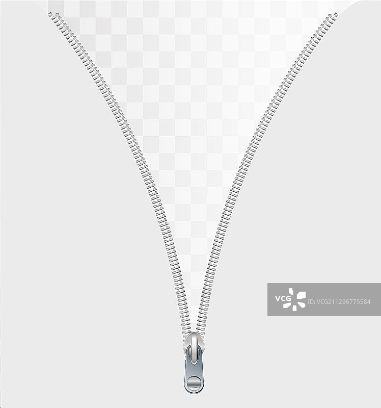拉链概念为开放式互锁金属图片素材