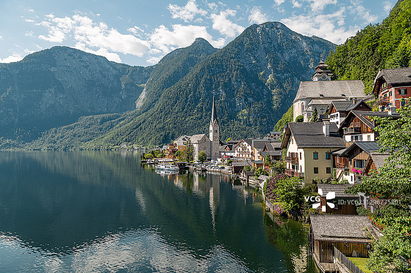 哈尔施塔特湖畔哈尔施塔特镇的著名观景点图片素材
