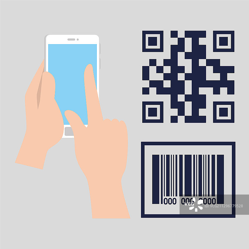 QR码和智能手机设计图片素材