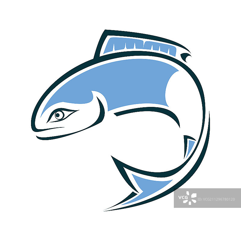 圆形鱼logo设计模板图片素材