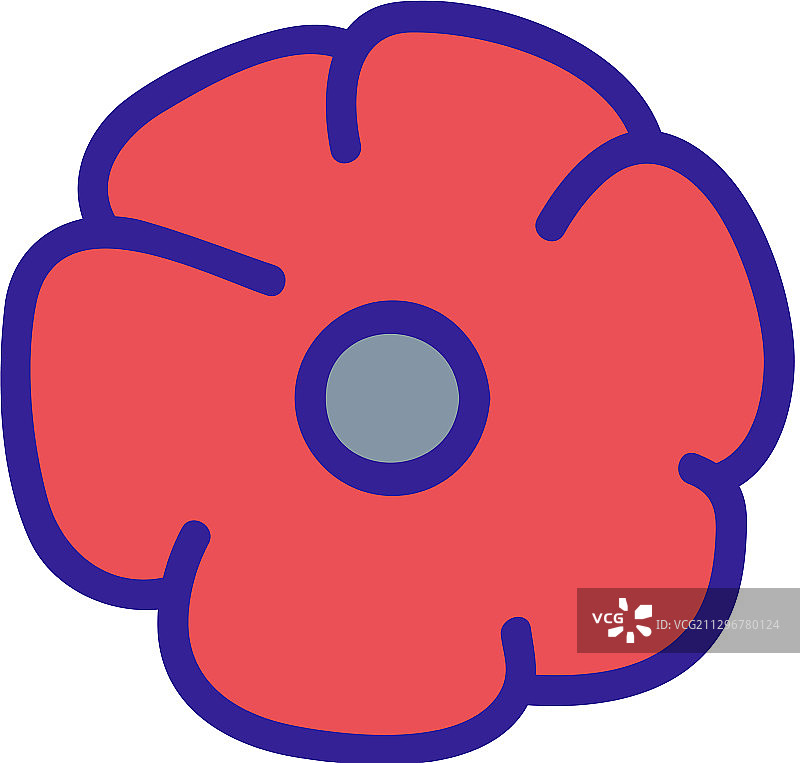 罂粟花植物轮廓图标图片素材