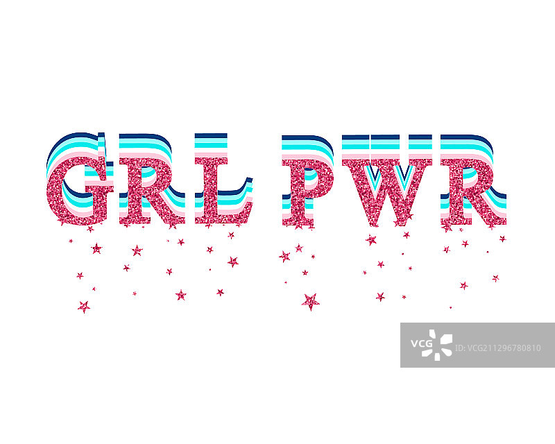闪光纹理GRL PWR口号图片素材