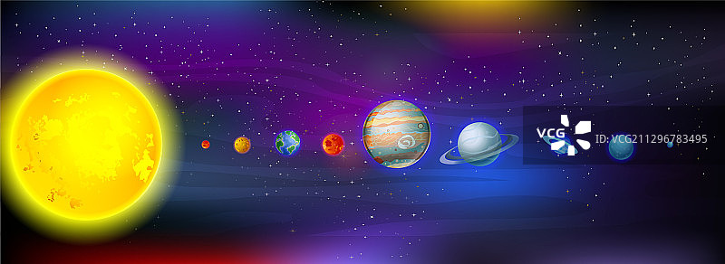 太空视角下的太阳系银河系图片素材