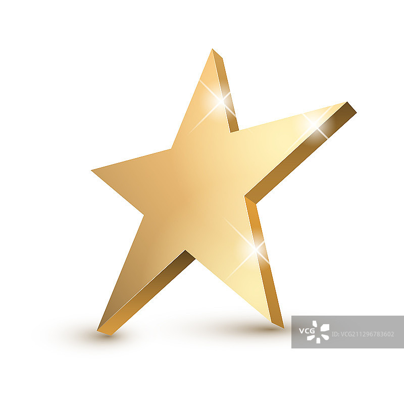 金色3D高光星星图片素材