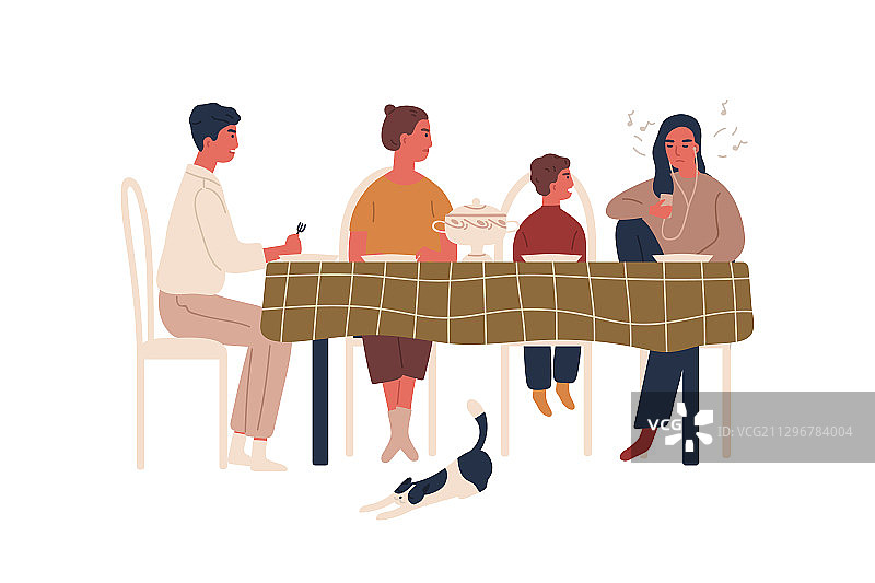 戴耳机听音乐的叛逆少女图片素材