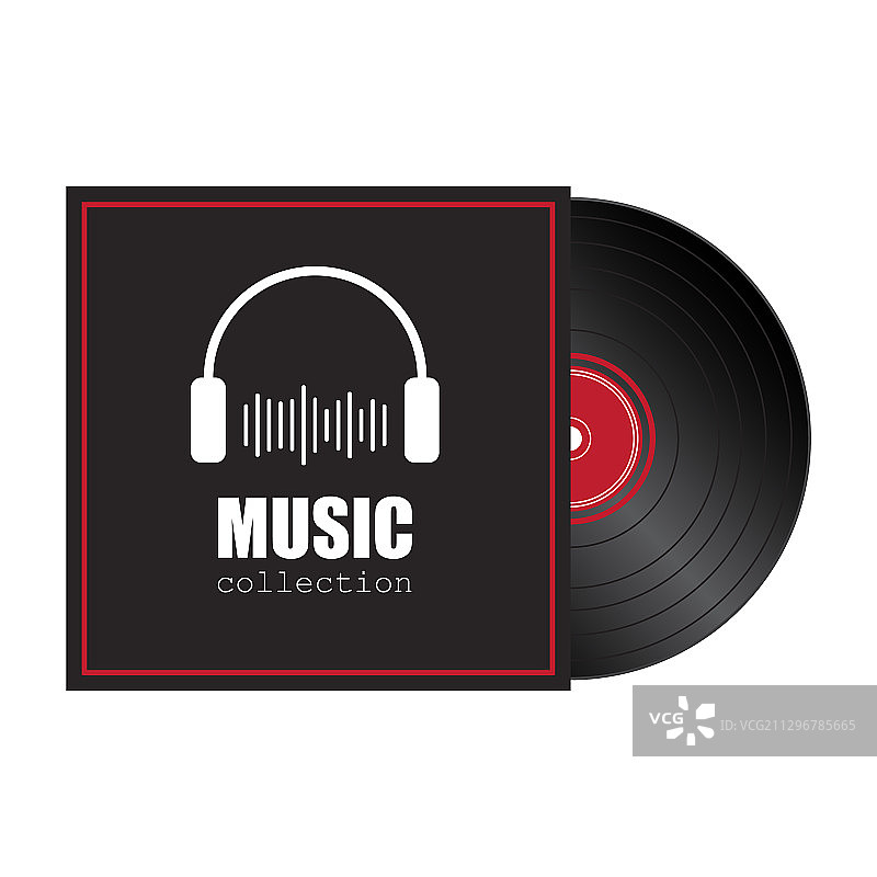 白色背景上的乙烯基唱片图片素材
