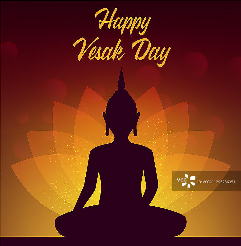 佛与莲花，卫塞节佛教图片素材