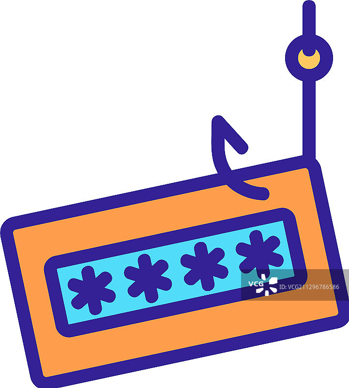 密码网络钓鱼轮廓图标图片素材