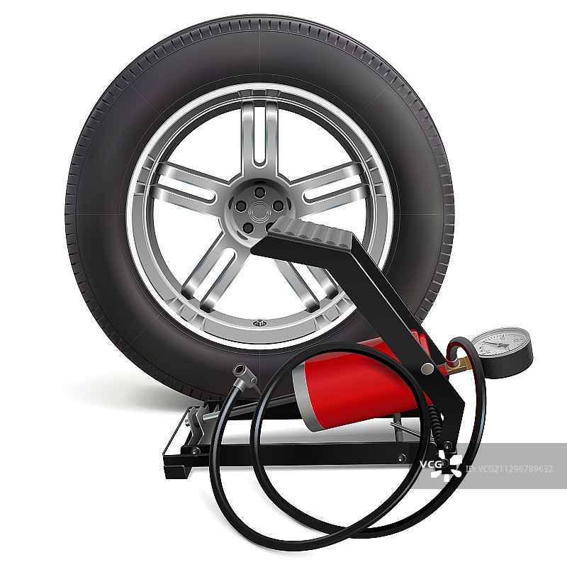 带泵的汽车车轮图片素材