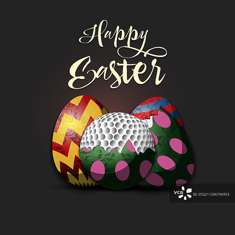 复活节彩蛋和排球，复活节快乐图片素材