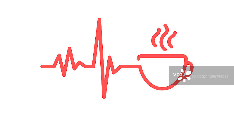 咖啡形状居中心跳线图片素材
