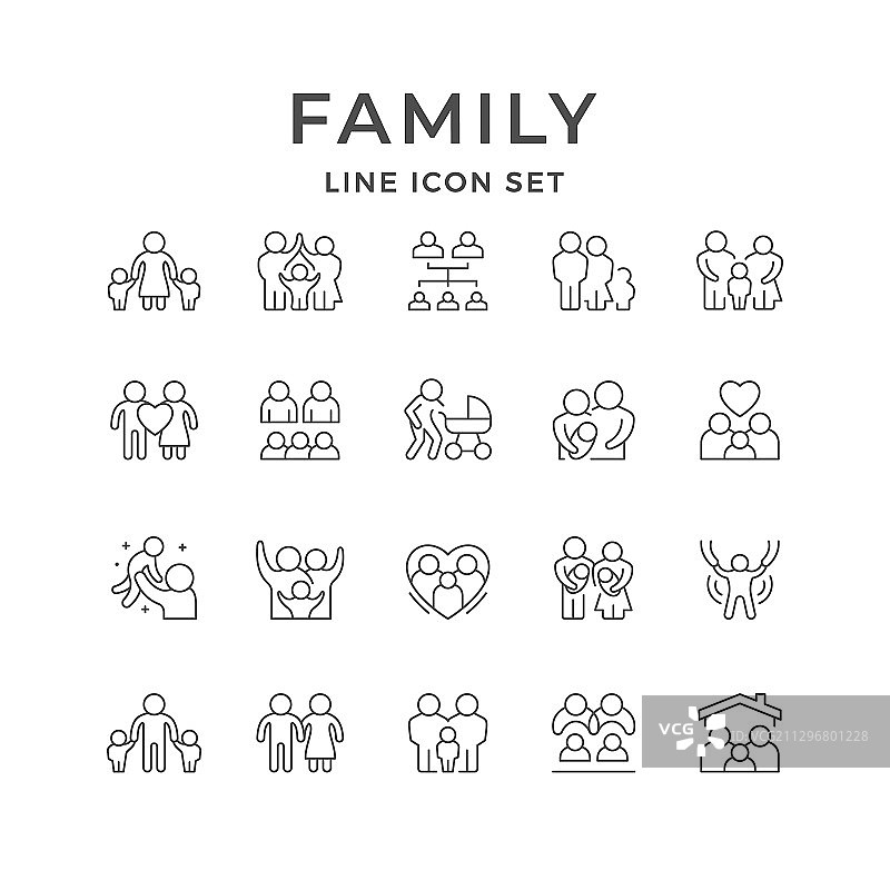 家庭图标线条图片素材