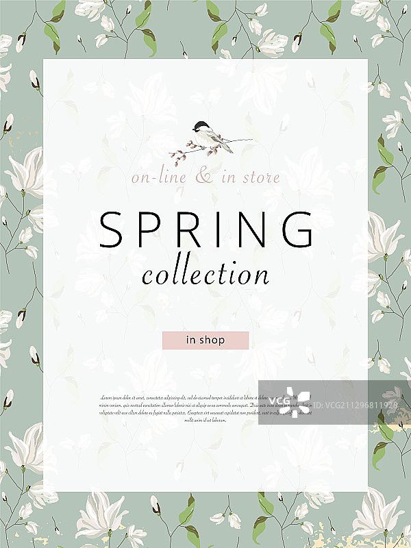 春季促销广告banner模板贴纸图片素材