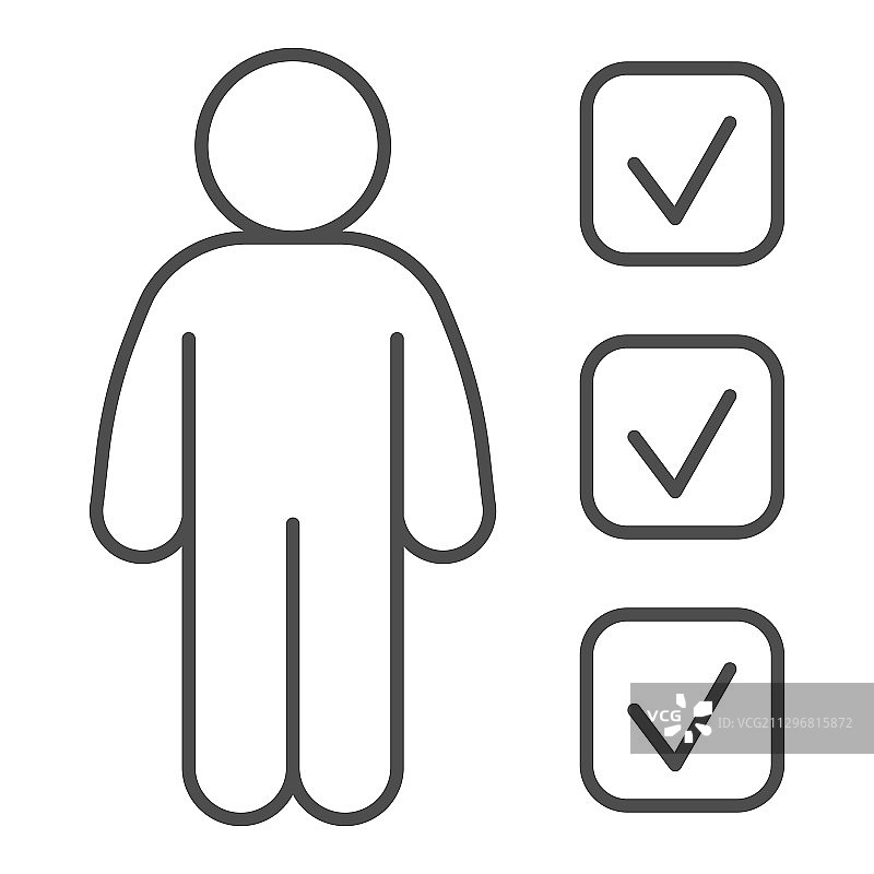 申请表审核细线图标候选人图片素材