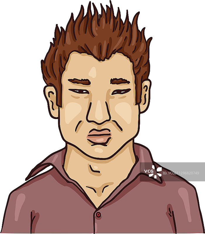 卡通头像：年轻亚洲男人图片素材