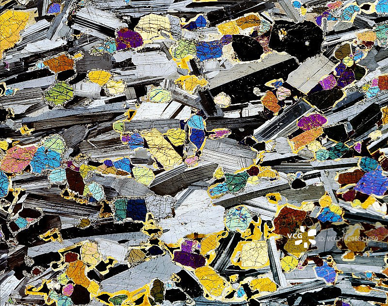 辉长岩岩石显微照片图片素材