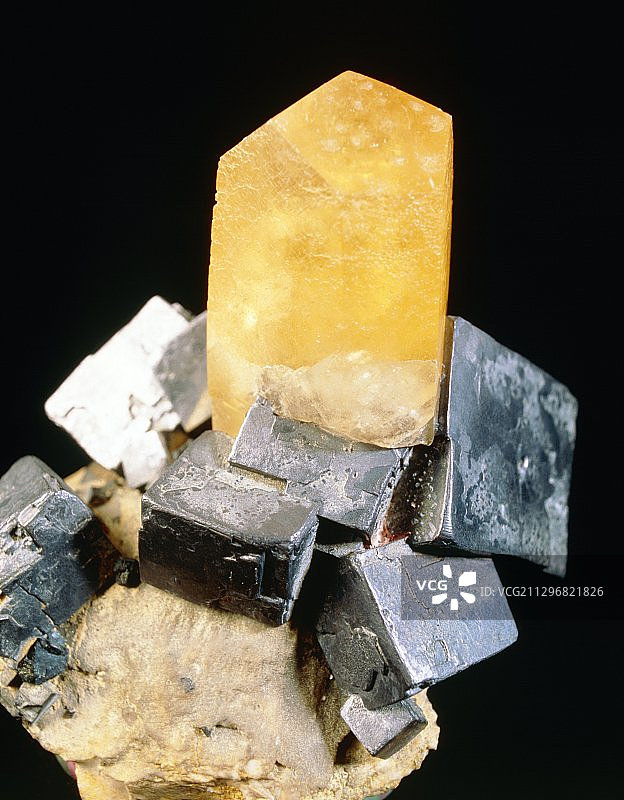 方铅矿和方解石样本图片素材