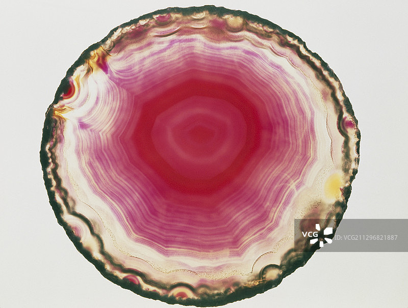 玛瑙切片，石英玉髓形态图片素材