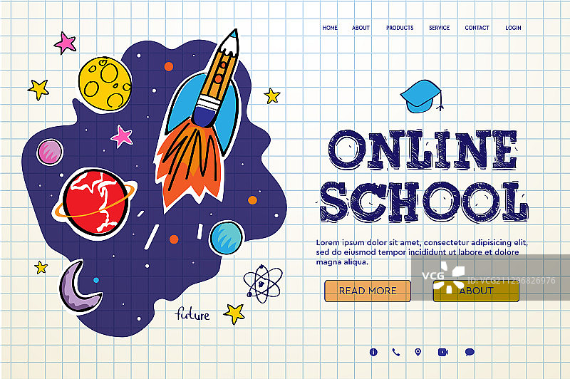 在线学校数字互联网教程图片素材