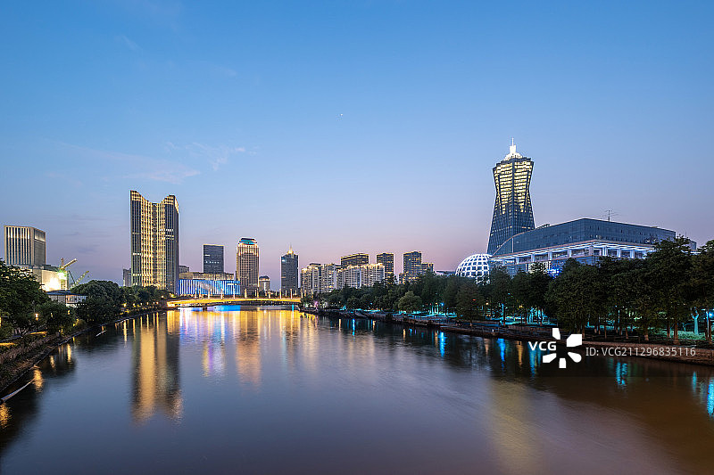 杭州武林广场城市风光夜景图片素材