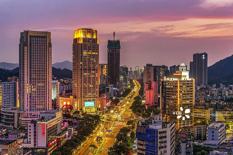 珠海吉大中心片区晚霞图片素材