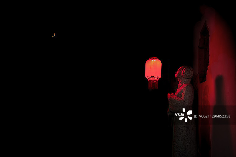 更深一灯裁图片素材