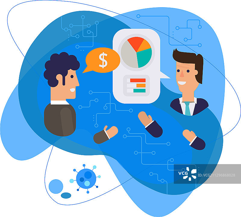 新冠疫情期间的虚拟办公室概念图片素材