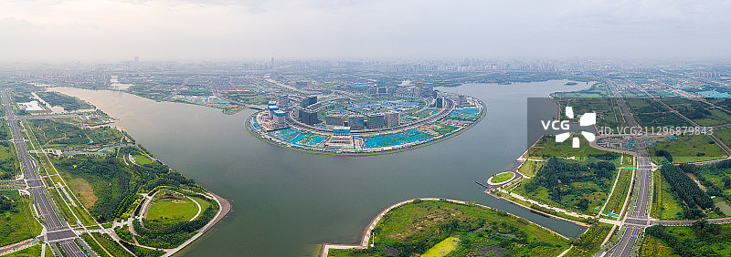 郑州北龙湖金融岛全景图片素材