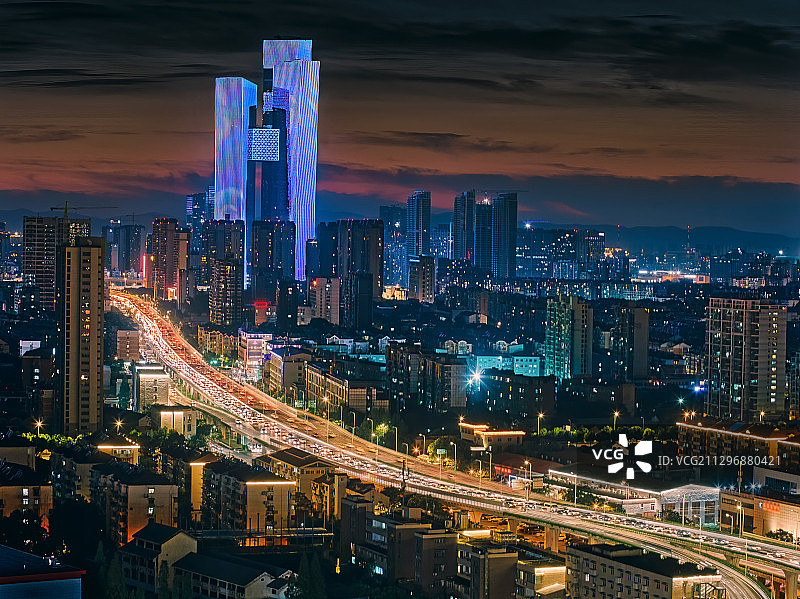 河西夜色+南京图片素材