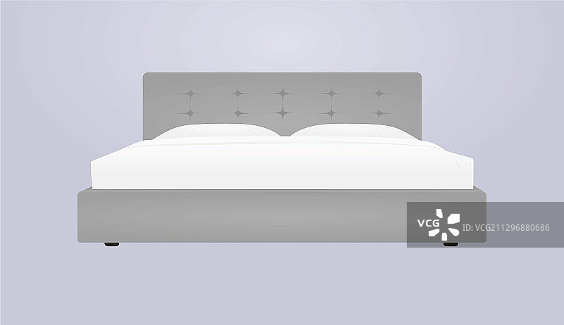 灰色双人床图片素材