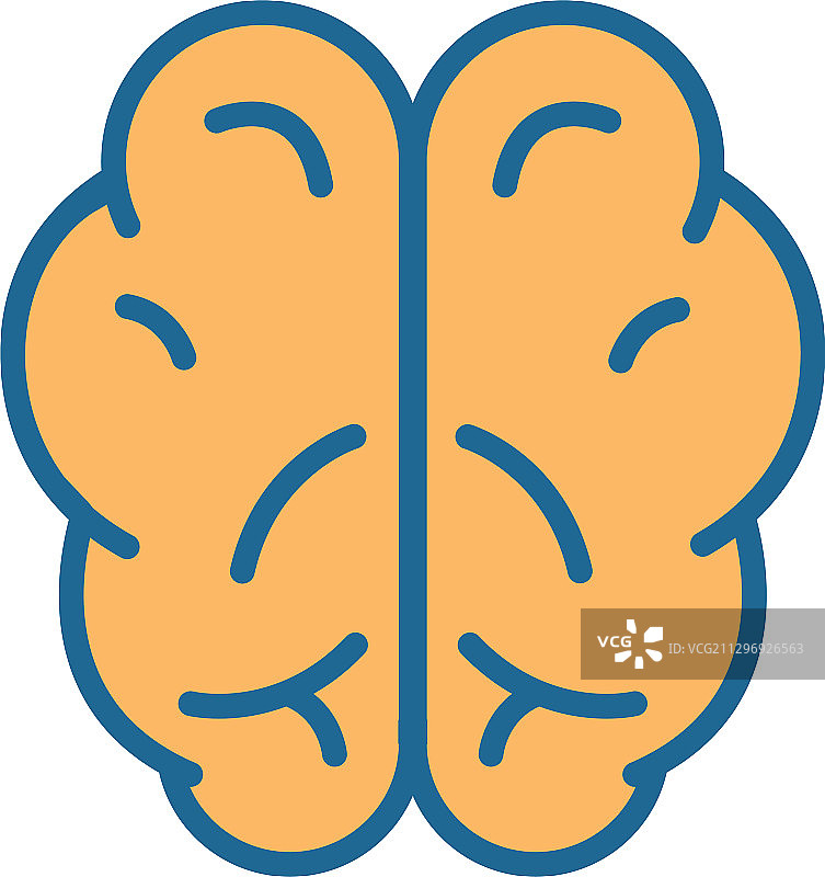 人脑线性填充风格图标设计图片素材