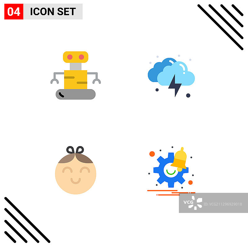 扁平风格图标组合图片素材