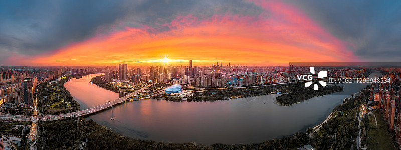 沈阳全景，沈阳浑河全景图片素材